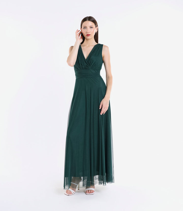 Tulle Bridesmaid Dress with V-Neck Flavia