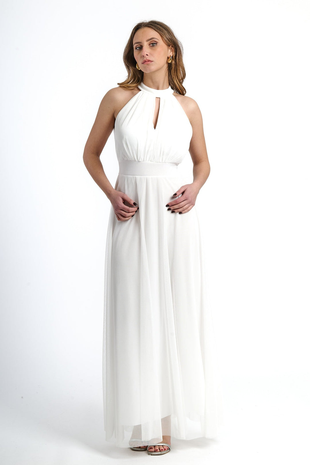 Long tulle cut-out dress Lucrezia