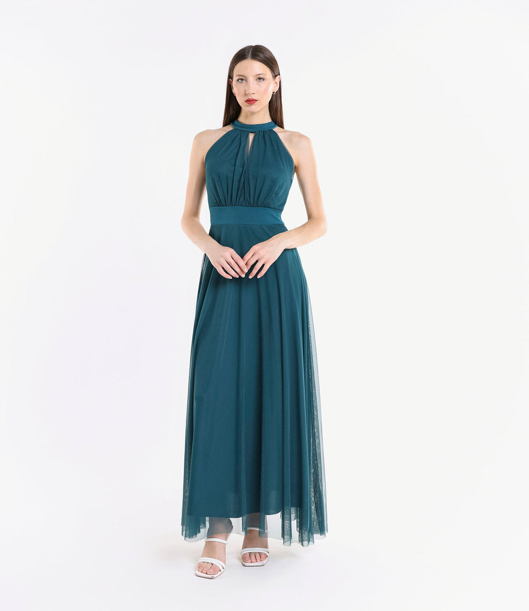 Long tulle cut-out dress Lucrezia