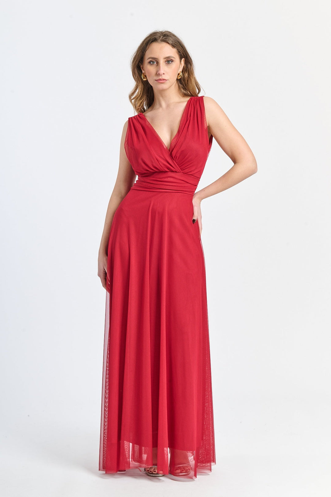 Tulle Bridesmaid Dress with V-Neck Flavia