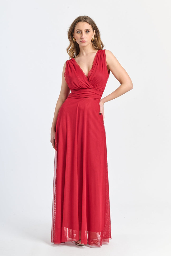 Tulle Bridesmaid Dress with V-Neck Flavia