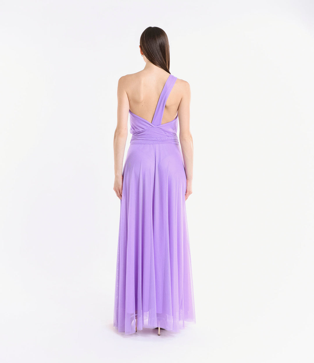 Lily One-Shoulder Long Tulle Dress