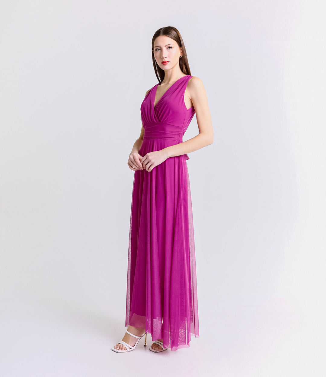 Tulle Bridesmaid Dress with V-Neck Flavia