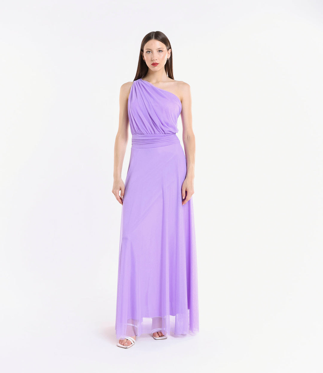 Lily One-Shoulder Long Tulle Dress