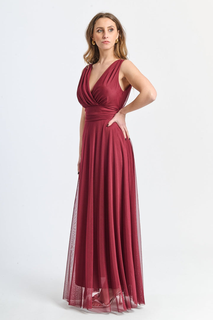 Tulle Bridesmaid Dress with V-Neck Flavia