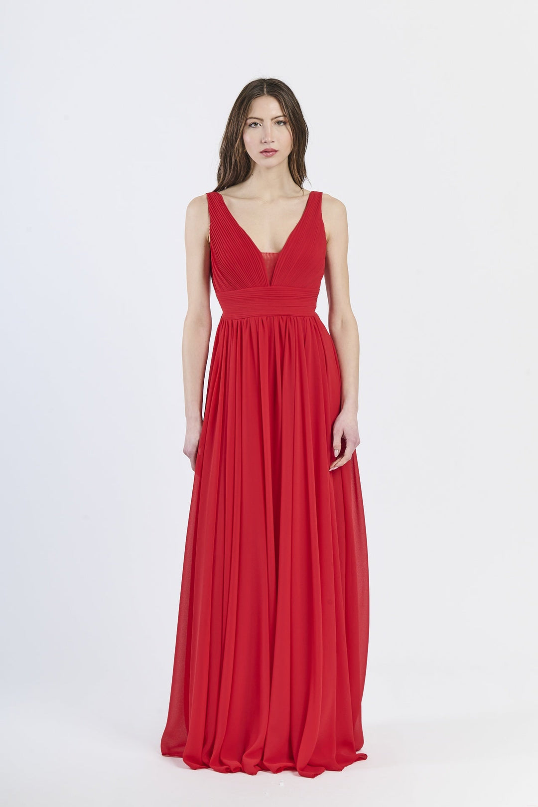 Wide Long Chiffon Bridesmaid Dress Zoe