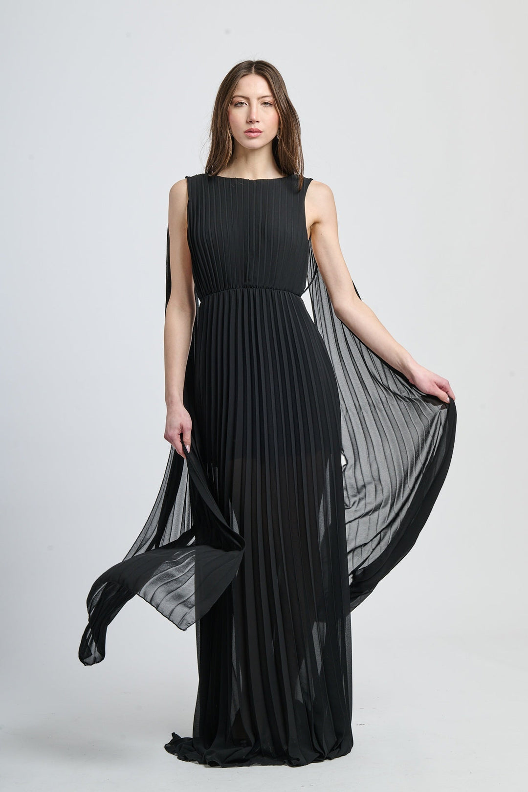 Elegant Long Pleated Dress Alice