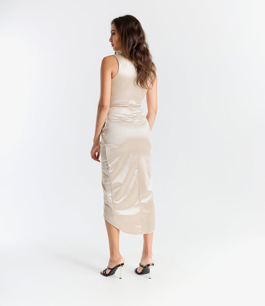 Long Sleeveless Satin Dress Eleonora