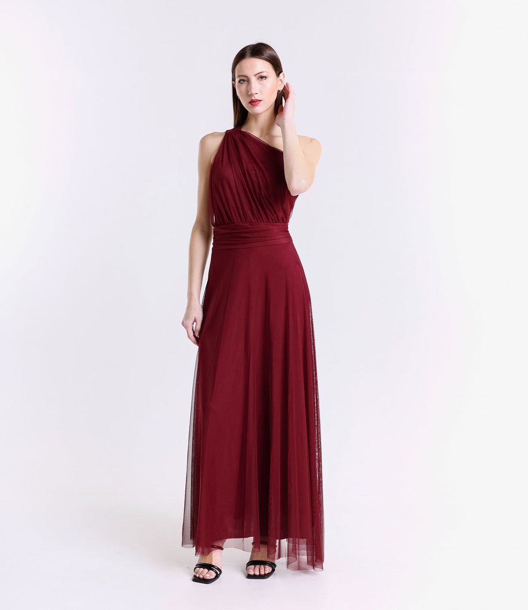 Lily One-Shoulder Long Tulle Dress