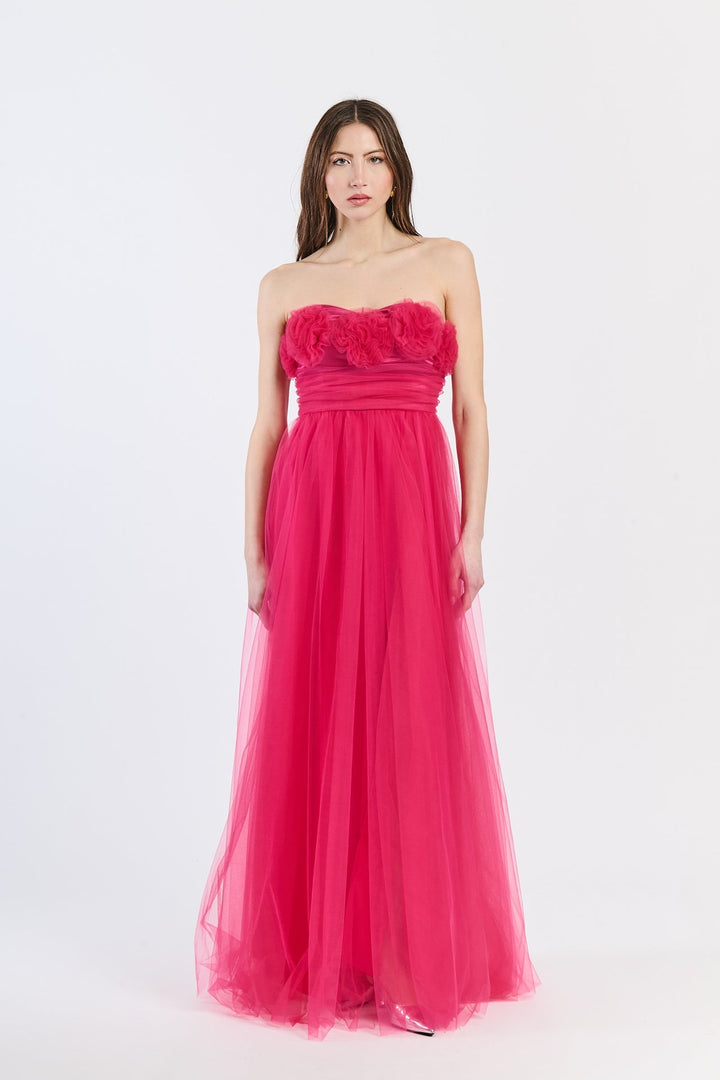 Long Tulle Strapless Dress Vittoria