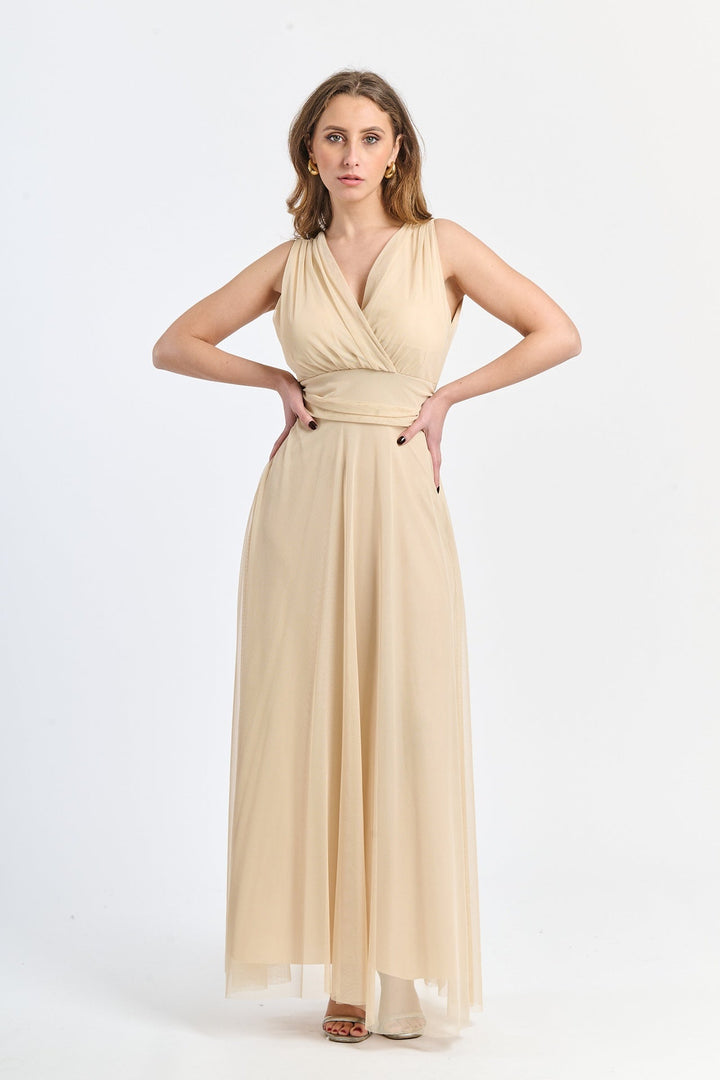 Tulle Bridesmaid Dress with V-Neck Flavia