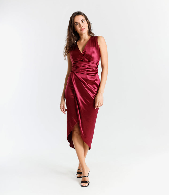 Long Sleeveless Satin Dress Eleonora