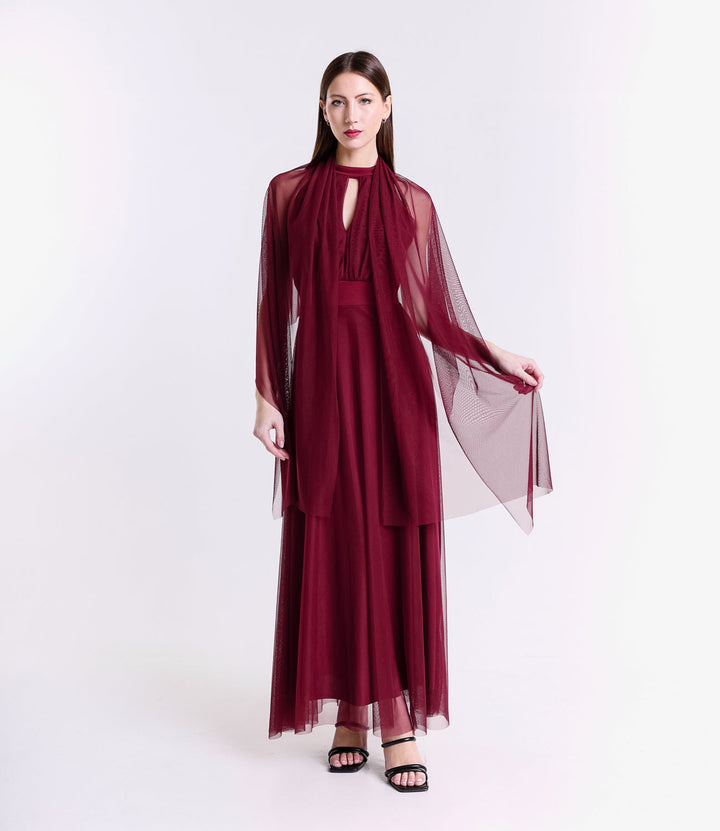 Long tulle cut-out dress Lucrezia