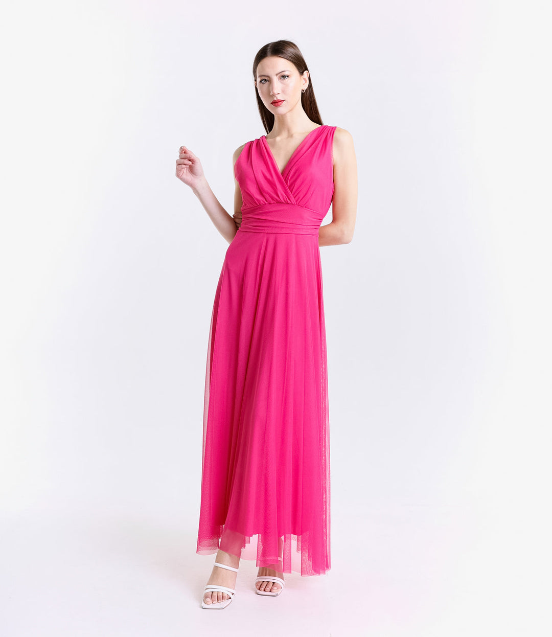 Tulle Bridesmaid Dress with V-Neck Flavia