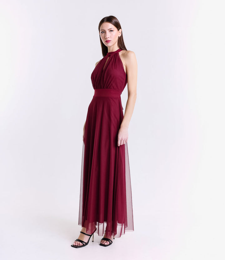 Long tulle cut-out dress Lucrezia