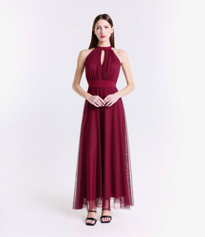 Long tulle cut-out dress Lucrezia