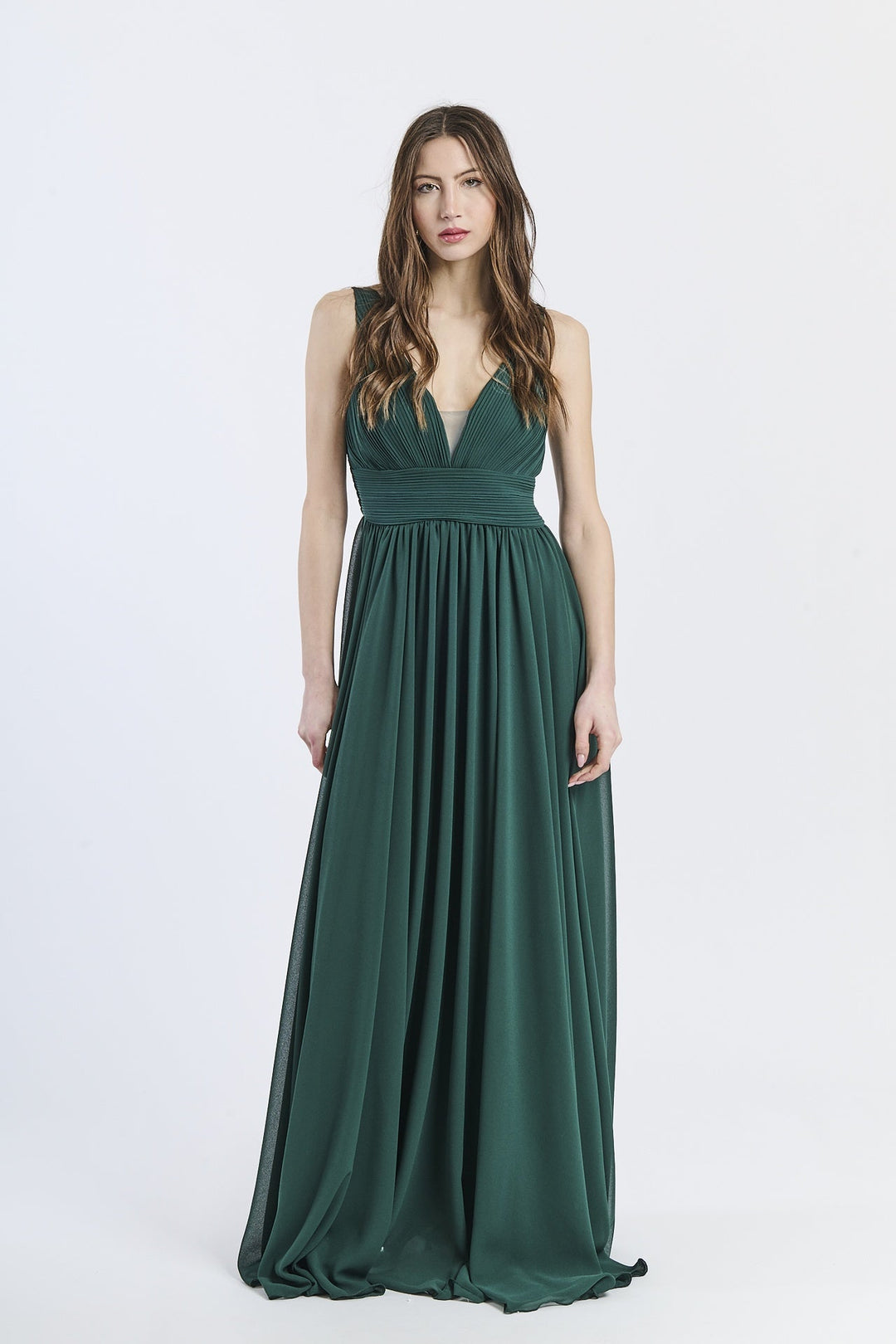 Wide Long Chiffon Bridesmaid Dress Zoe