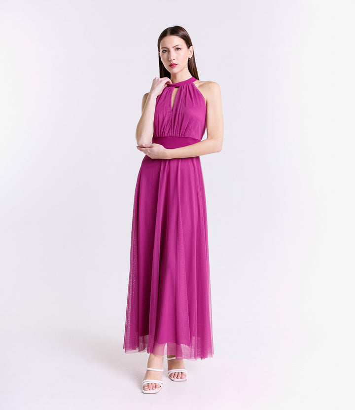 Long tulle cut-out dress Lucrezia