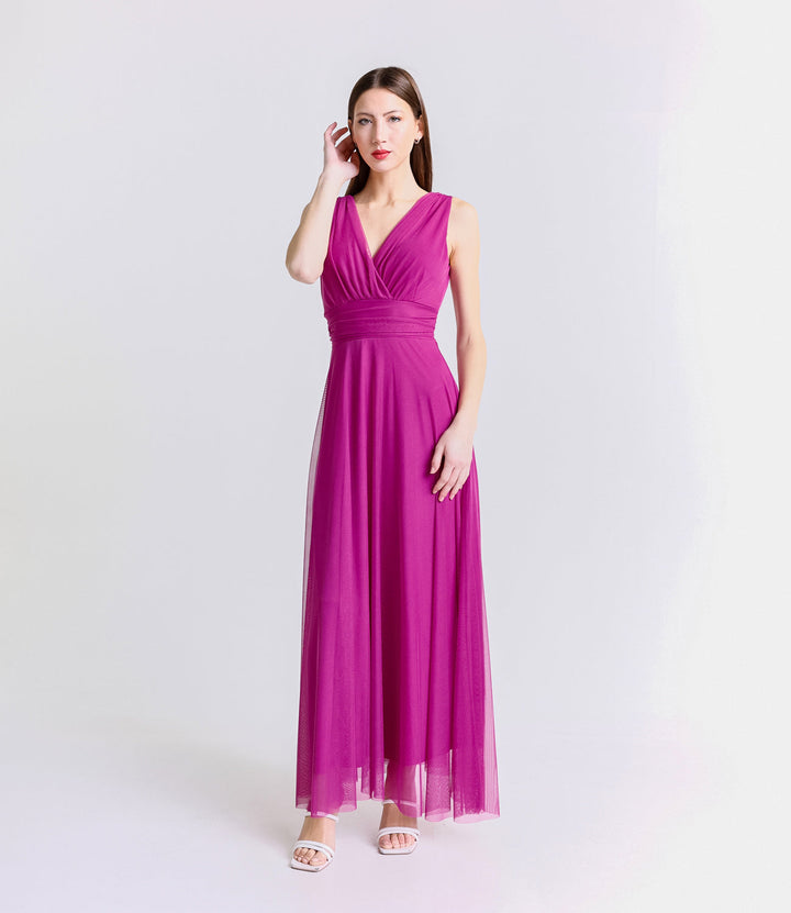 Tulle Bridesmaid Dress with V-Neck Flavia