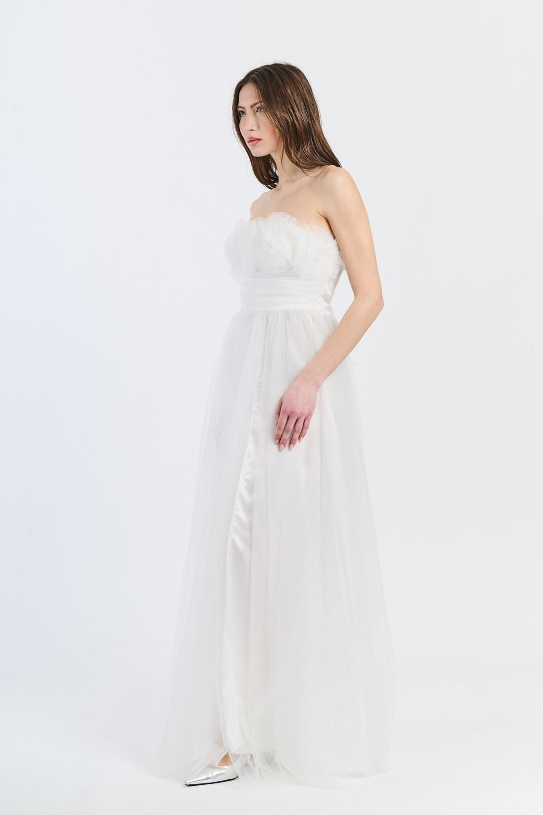 Long Tulle Strapless Dress Vittoria