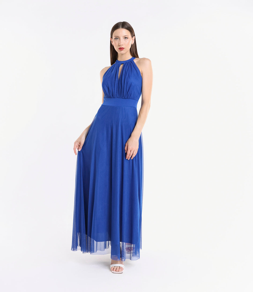 Long tulle cut-out dress Lucrezia