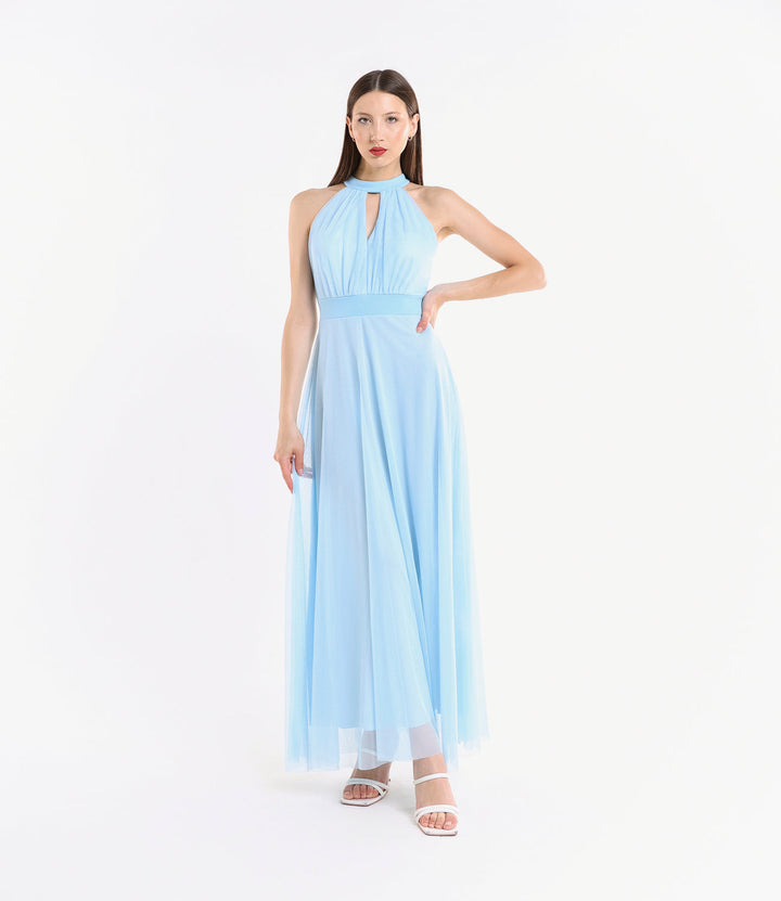 Long tulle cut-out dress Lucrezia