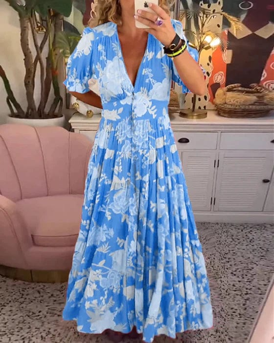 Isabeau™ - Comfortable Long Dress with V-Neck and Pockets