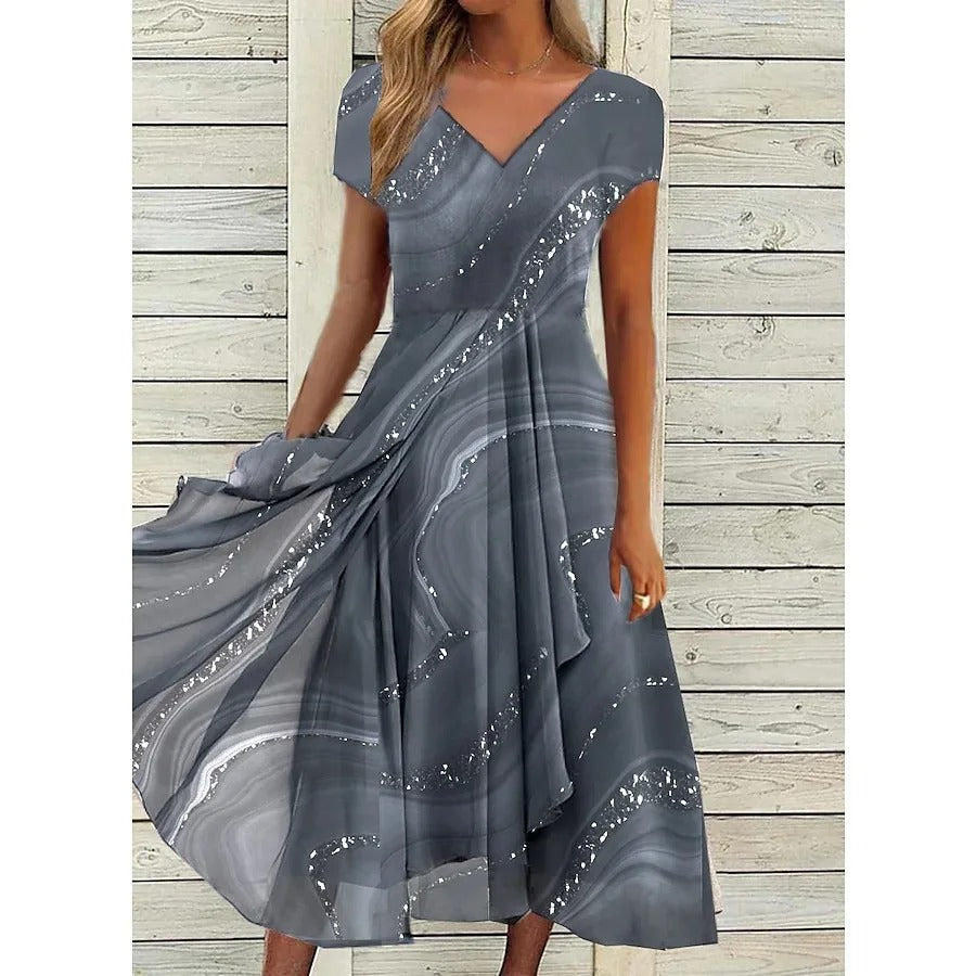 Rosalinde™ - Midi Dress with V-Neck