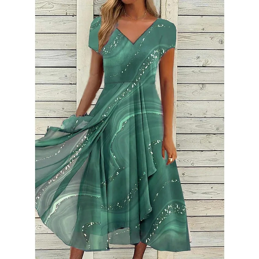 Rosalinde™ - Midi Dress with V-Neck