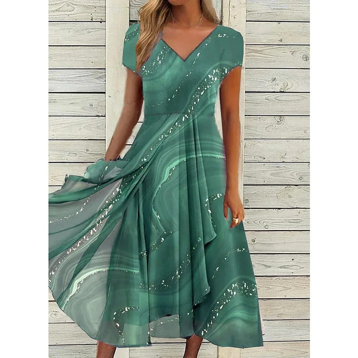 Rosalinde™ - Midi Dress with V-Neck