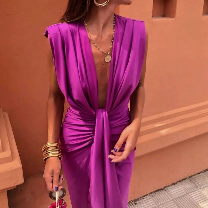 Liya™ - Modern Elegance Pleated Dress