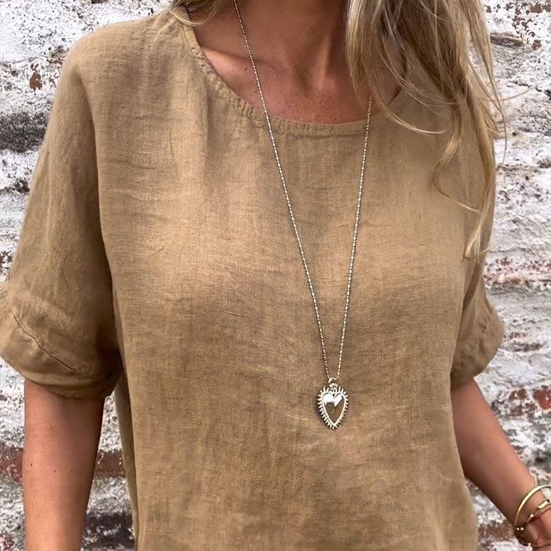 Kira™ - Casual Cotton and Linen Blouse