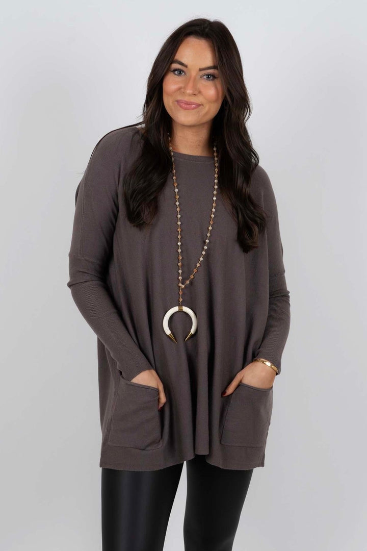 Chanel™ - Long Sleeve Tunic Pullover with Pockets for Women