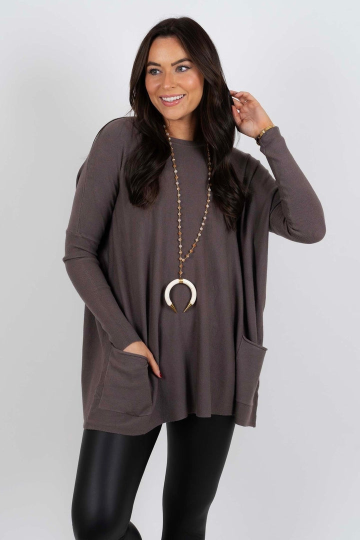 Chanel™ - Long Sleeve Tunic Pullover with Pockets for Women