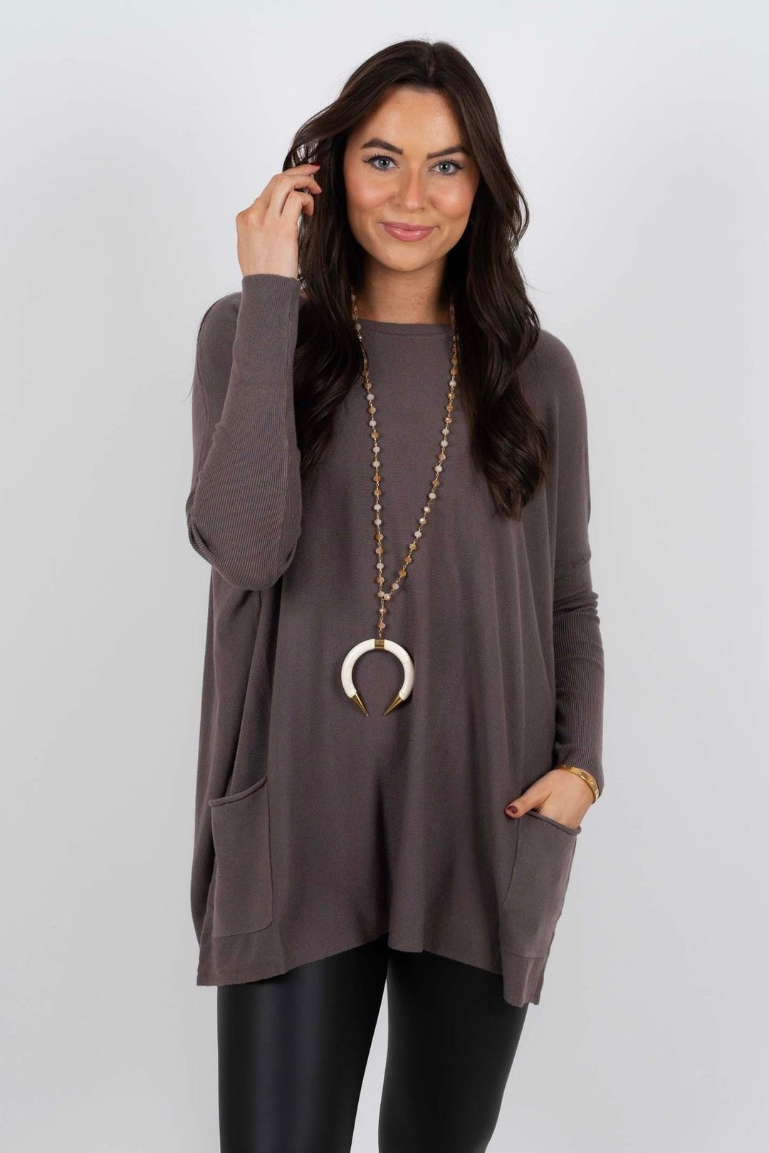 Chanel™ - Long Sleeve Tunic Pullover with Pockets for Women