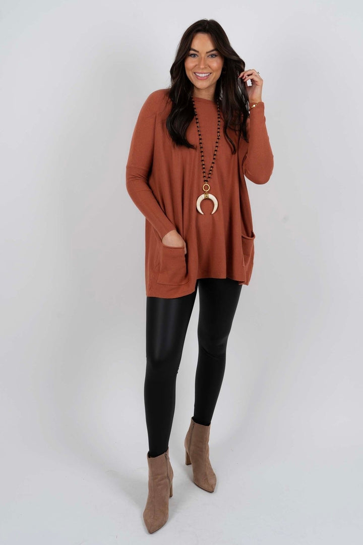 Chanel™ - Long Sleeve Tunic Pullover with Pockets for Women