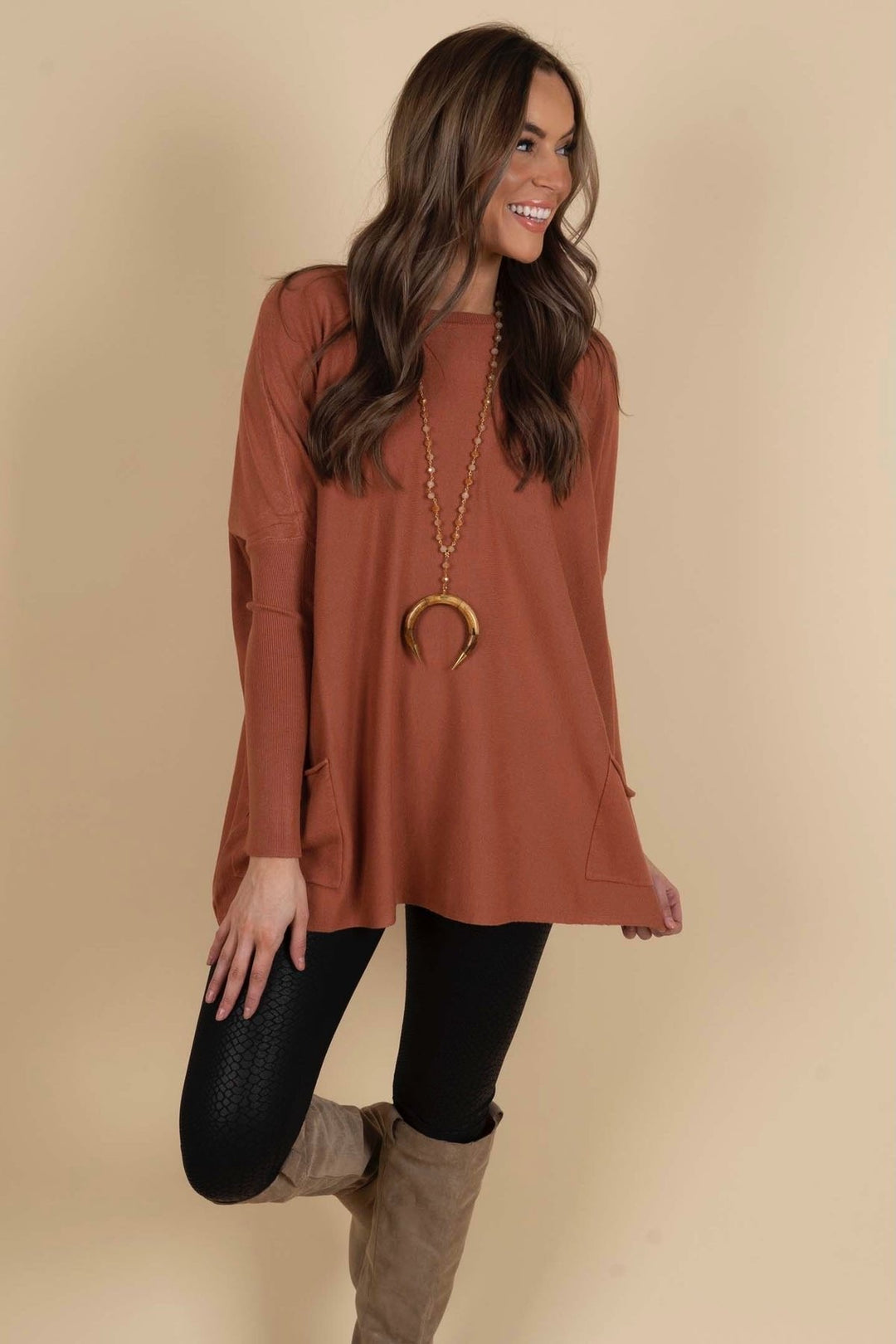 Chanel™ - Long Sleeve Tunic Pullover with Pockets for Women