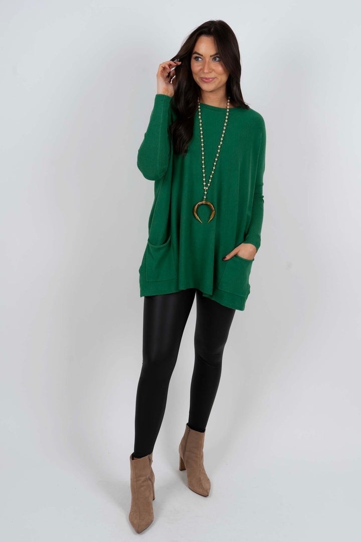 Chanel™ - Long Sleeve Tunic Pullover with Pockets for Women