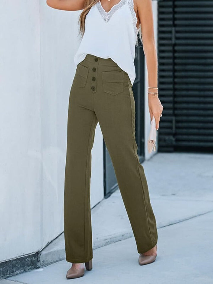 Nara™ - High Elasticity - High-Waisted Straight Leg Casual Pants