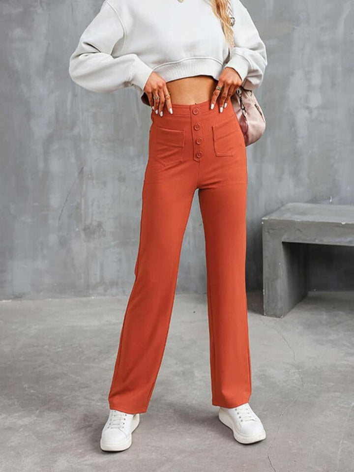 Nara™ - High Elasticity - High-Waisted Straight Leg Casual Pants