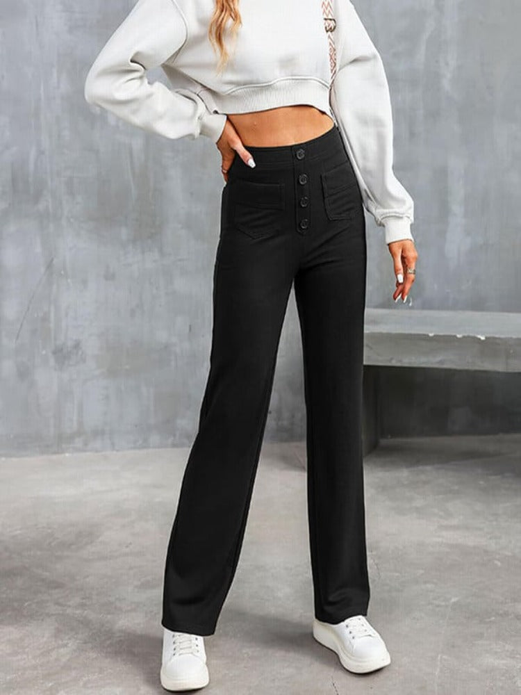 Nara™ - High Elasticity - High-Waisted Straight Leg Casual Pants