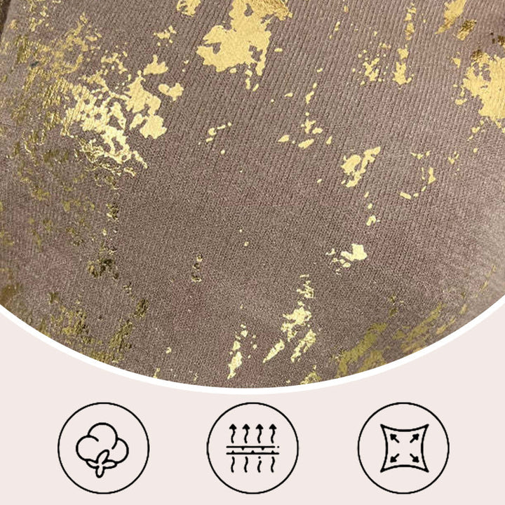 Blanche™ - Women's Round Neck Golden Metallic Knit Sweater