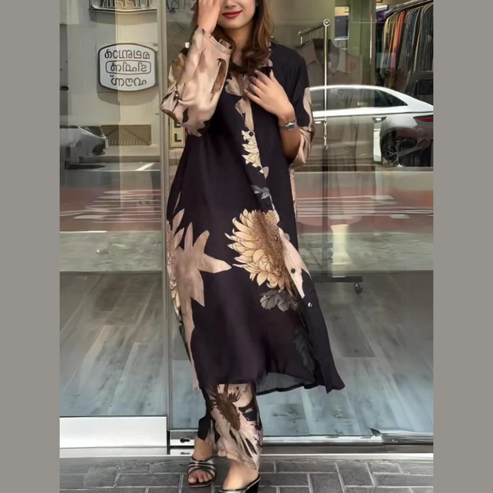 Clarice™ - Fluid Shirt Dress 2-Piece Set for Women