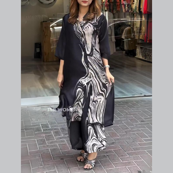 Clarice™ - Fluid Shirt Dress 2-Piece Set for Women