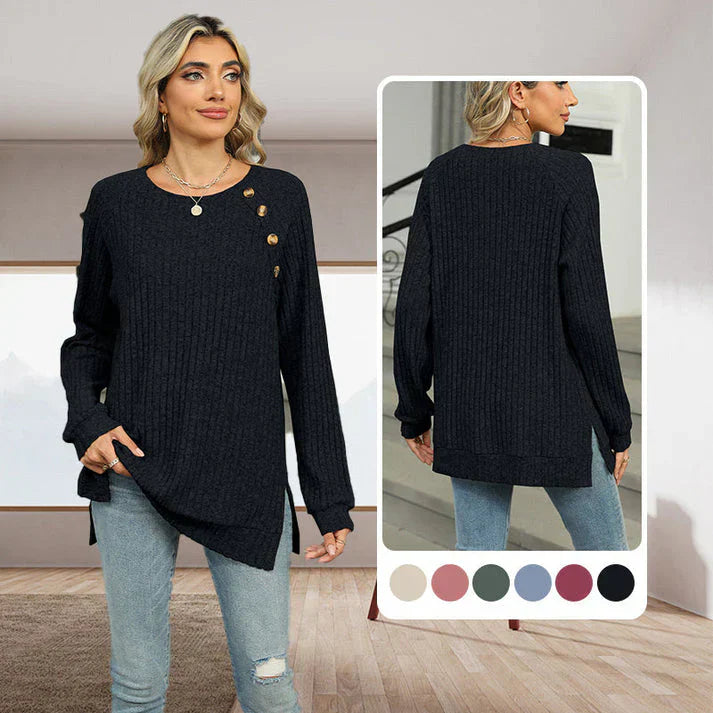 Aline™ - Elegant sweater for women with decorative buttons