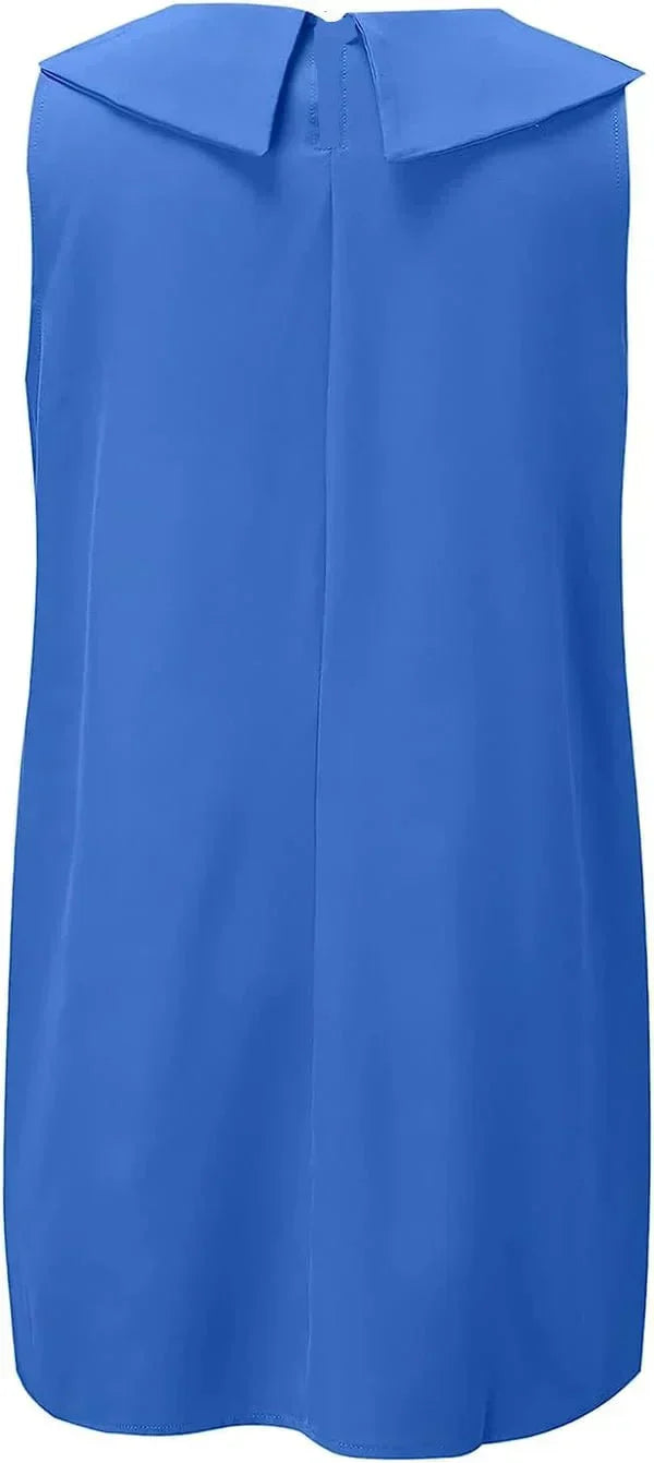 Stella™ - Elegant High Neck Cotton and Linen Dress