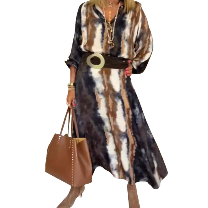 Selma™ - Elegant Long Tie & Dye Dress