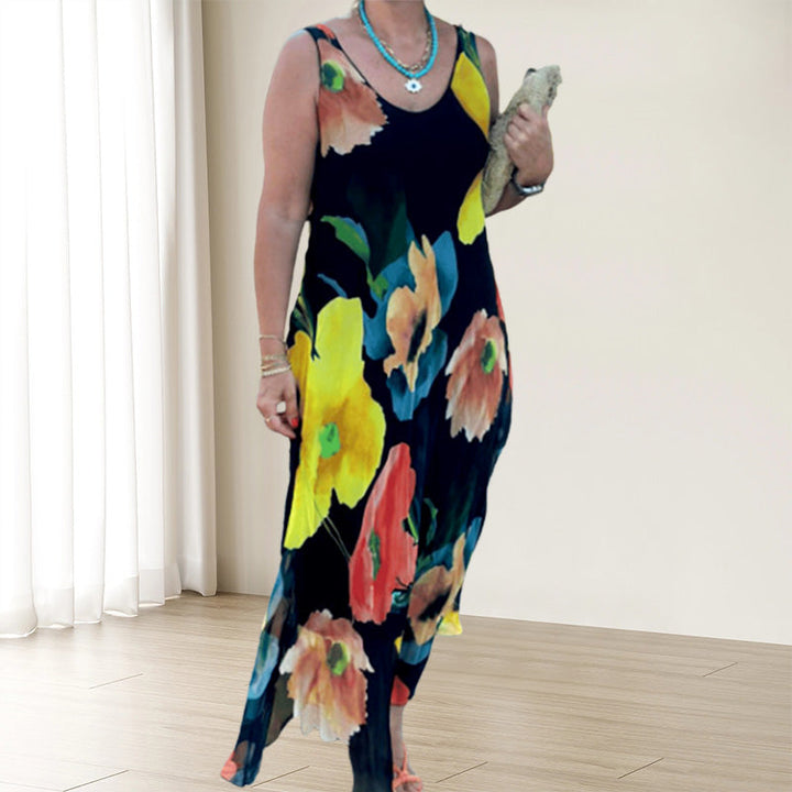 Maren™ - Sleeveless Flared Dress with Floral Print