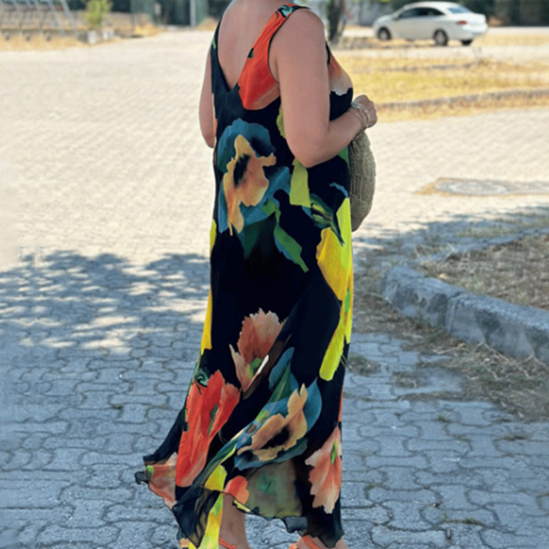 Maren™ - Sleeveless Flared Dress with Floral Print