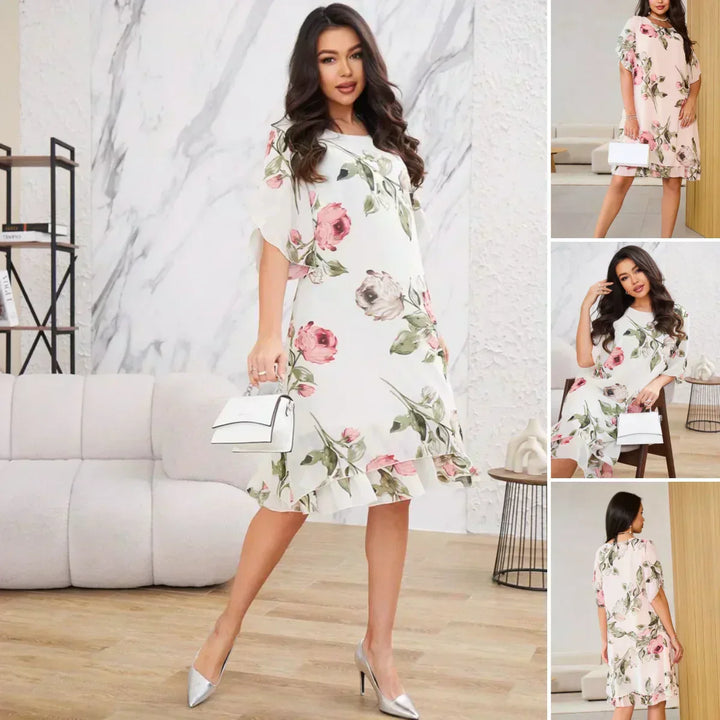 Kalina™ - Chiffon Dress with Flower Petals